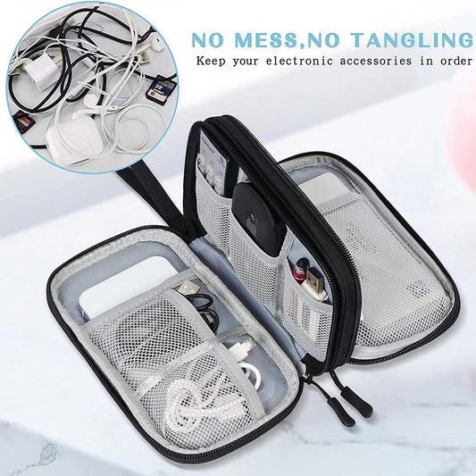 Estuche organizador de cables y cargadores
